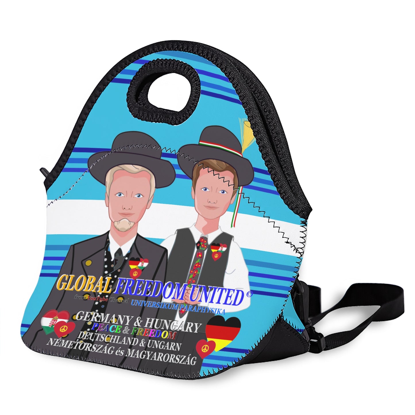Meal Bag With Straw Global Freedom United Men Germany & Hungary Blue