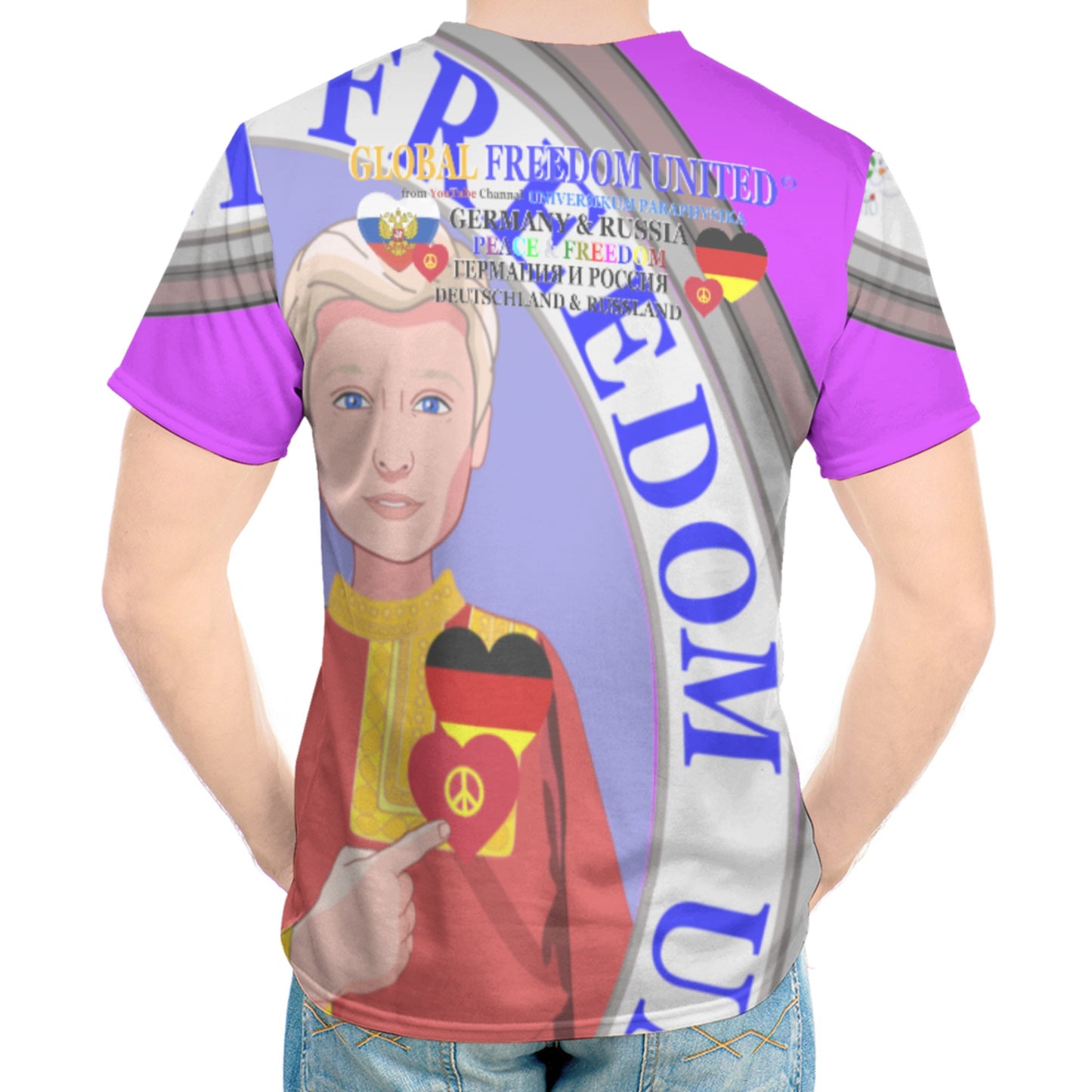 Men´s T-shirt GLOBAL FREEDOM UNITED© Men Russia & Germany V2 Lilac