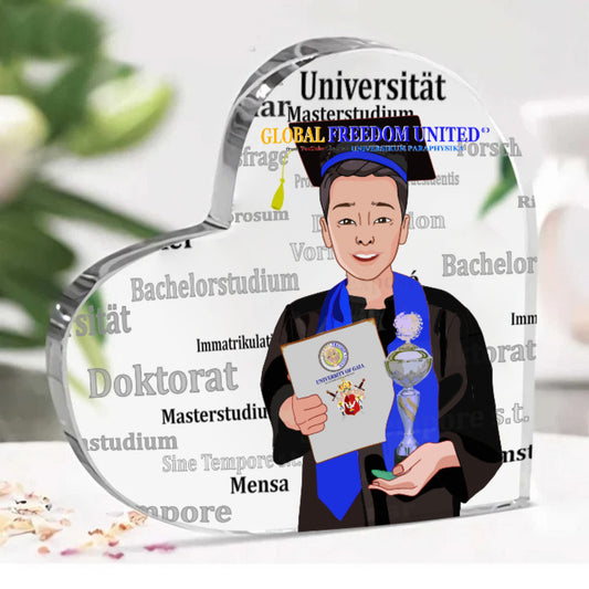 Acryl Heart Global Freedom United Asia Student Silver Place