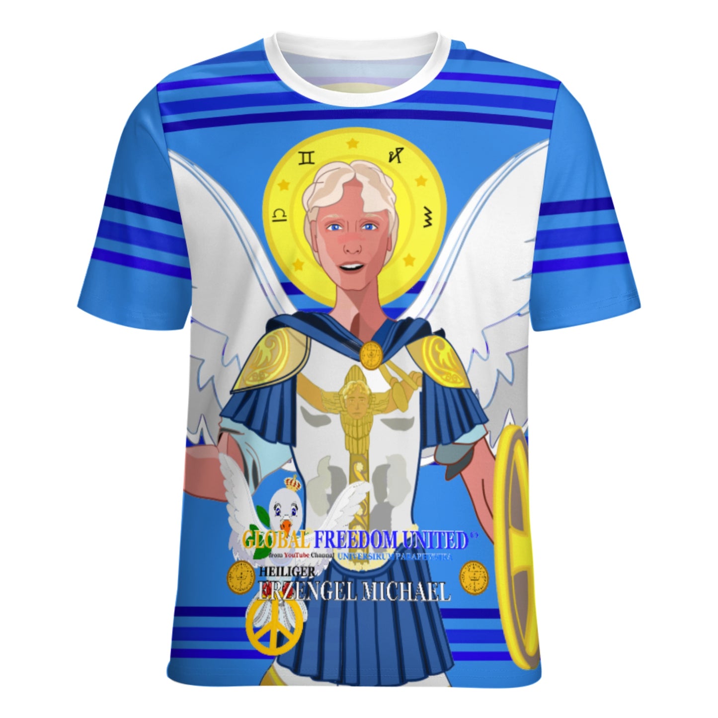 Women´s T-shirt 2 Global Freedom United Archangel Michael Deep Blue