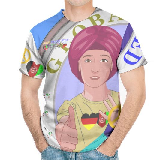 Men´s T-Shirt GLOBAL FREEDOM UNITED© AFGHANISTAN & GERMANY Blue