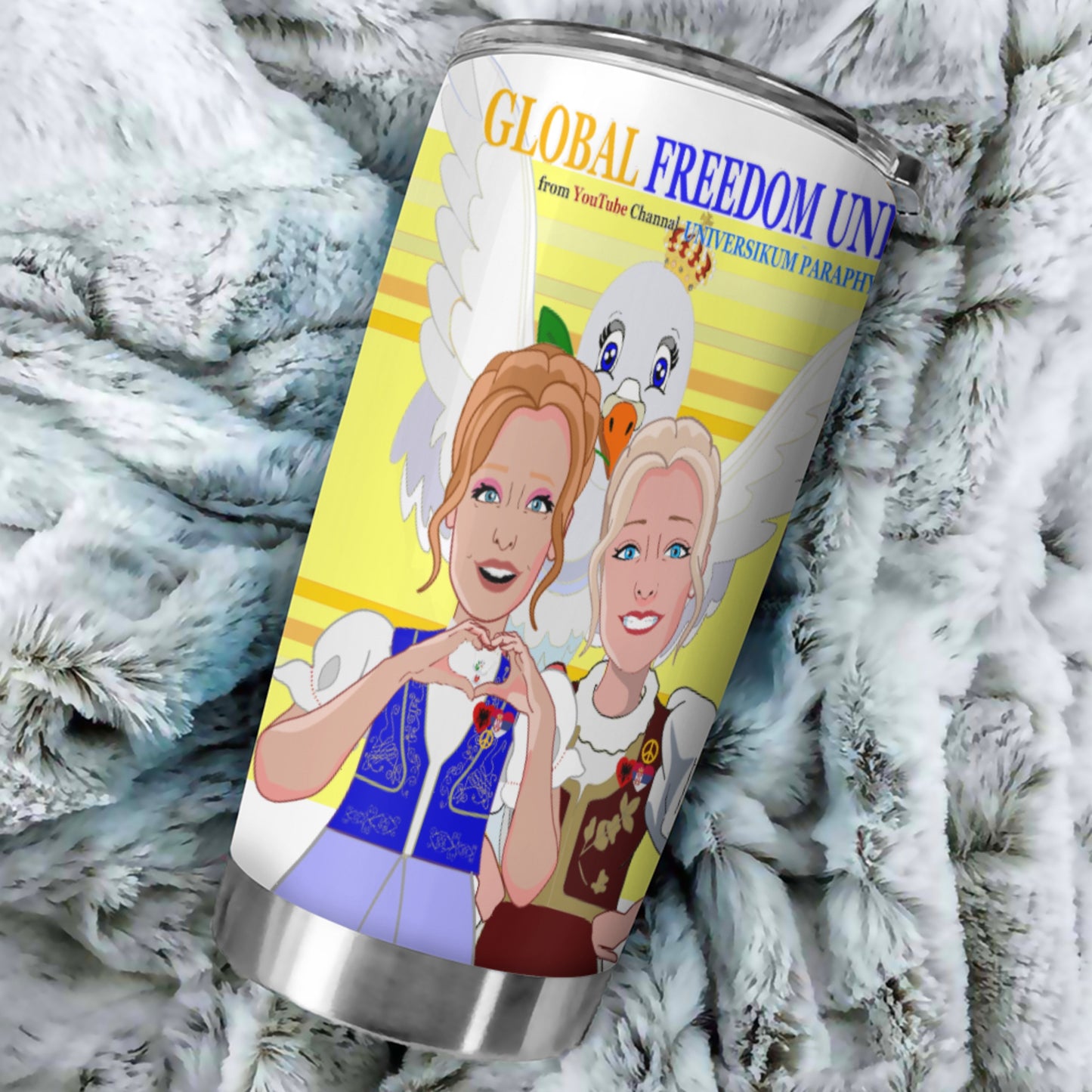 Tumbler Global Freedom United Women Albania & Serbia Old Peace Yellow