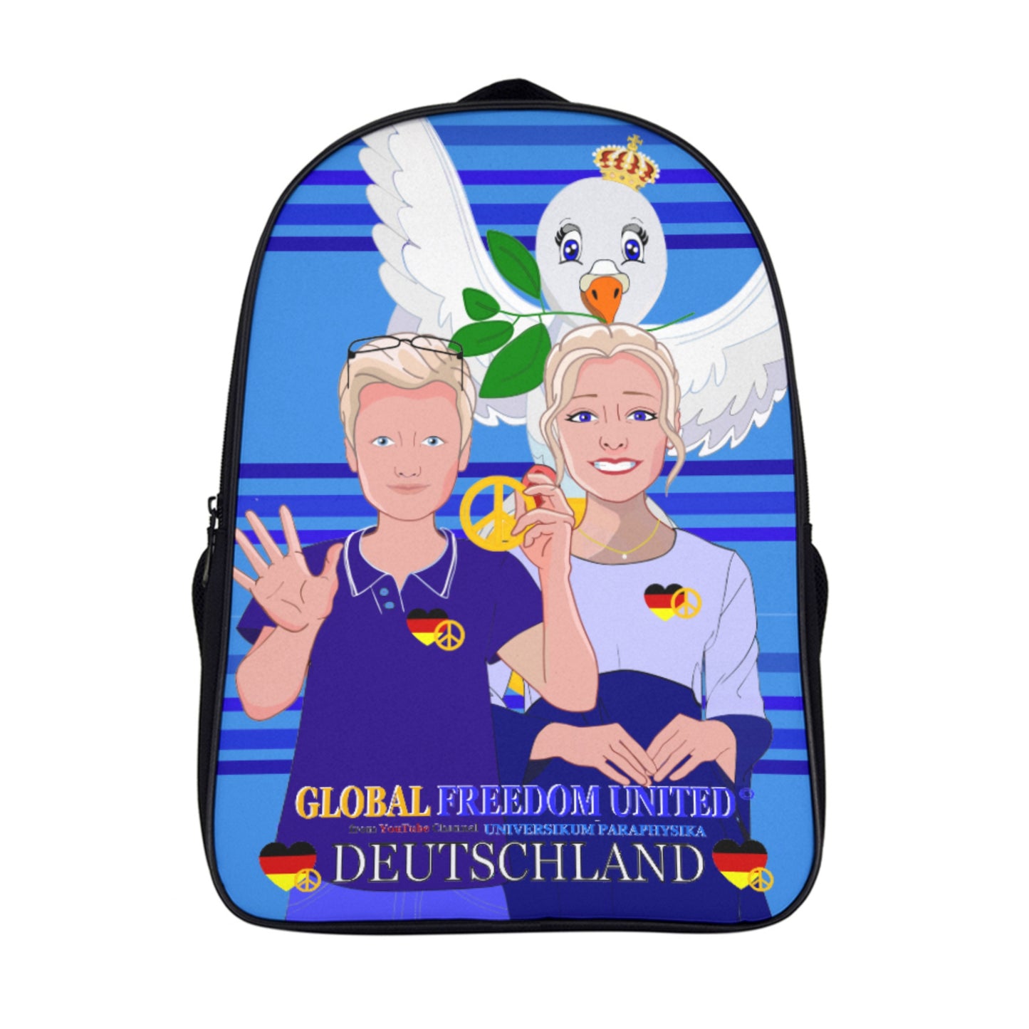 Backpack 16 Inch 2 Compartment Global Freedom United Couple Edition Germany V2 Deep Blue