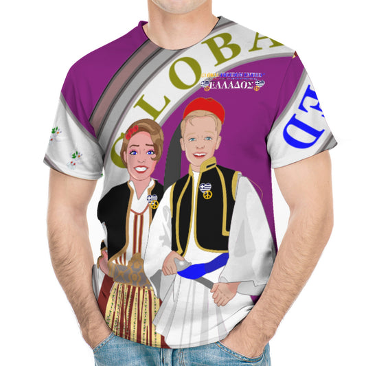 Men´s T-shirt GLOBAL FREEDOM UNITED© Couple Edition Greece Lilac