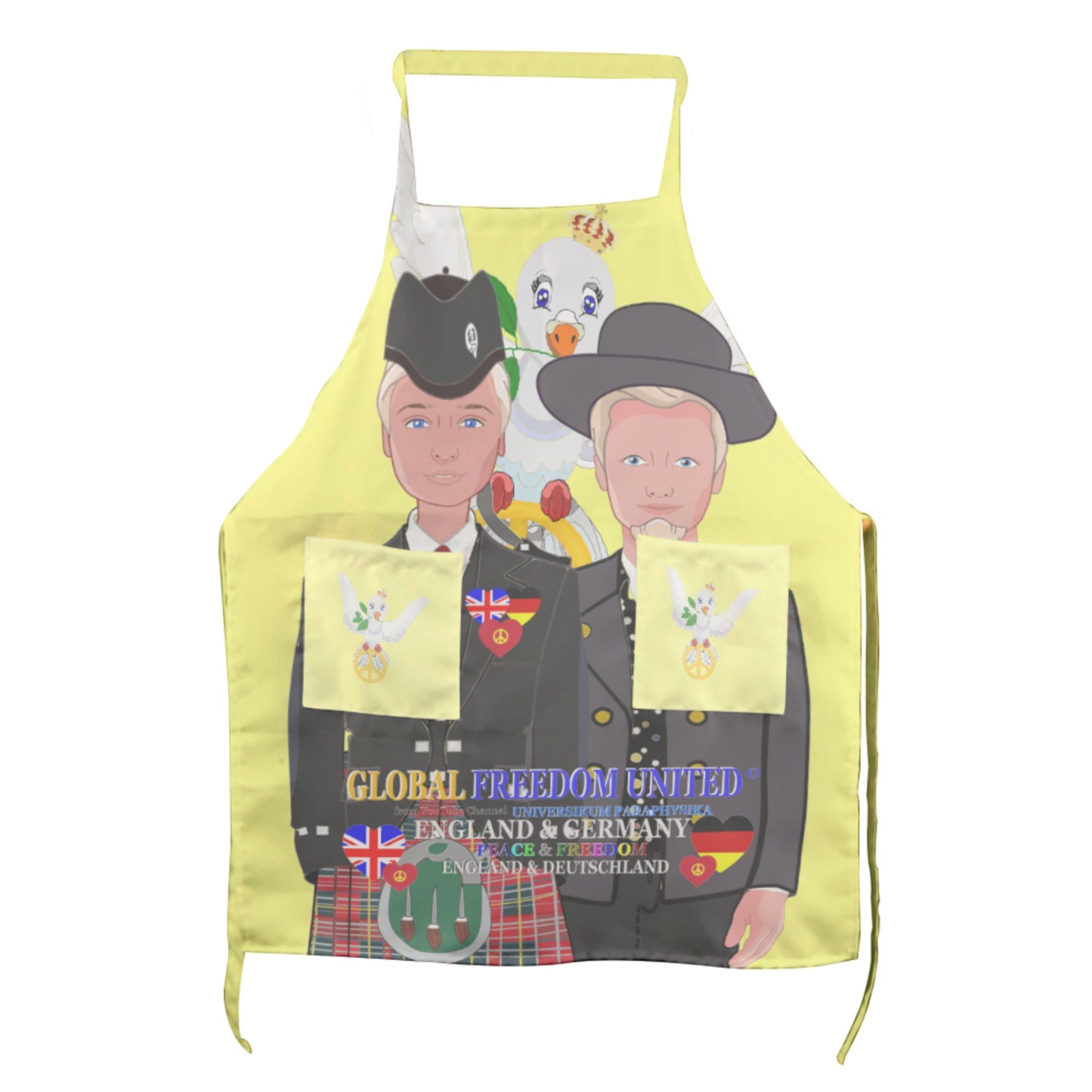 Apron GLOBAL FREEDOM UNITED© Men England & Germany Yellow