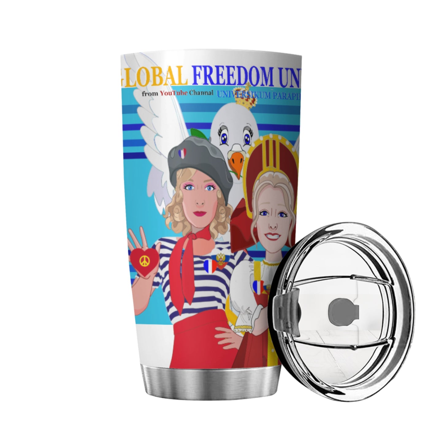 Tumbler Global Freedom United Women French & Russia Old Peace Blue