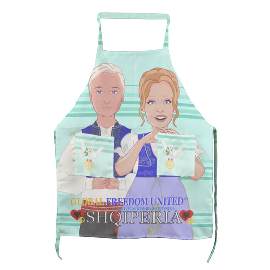Apron GLOBAL FREEDOM UNITED© Couple Edition Albania Light Green