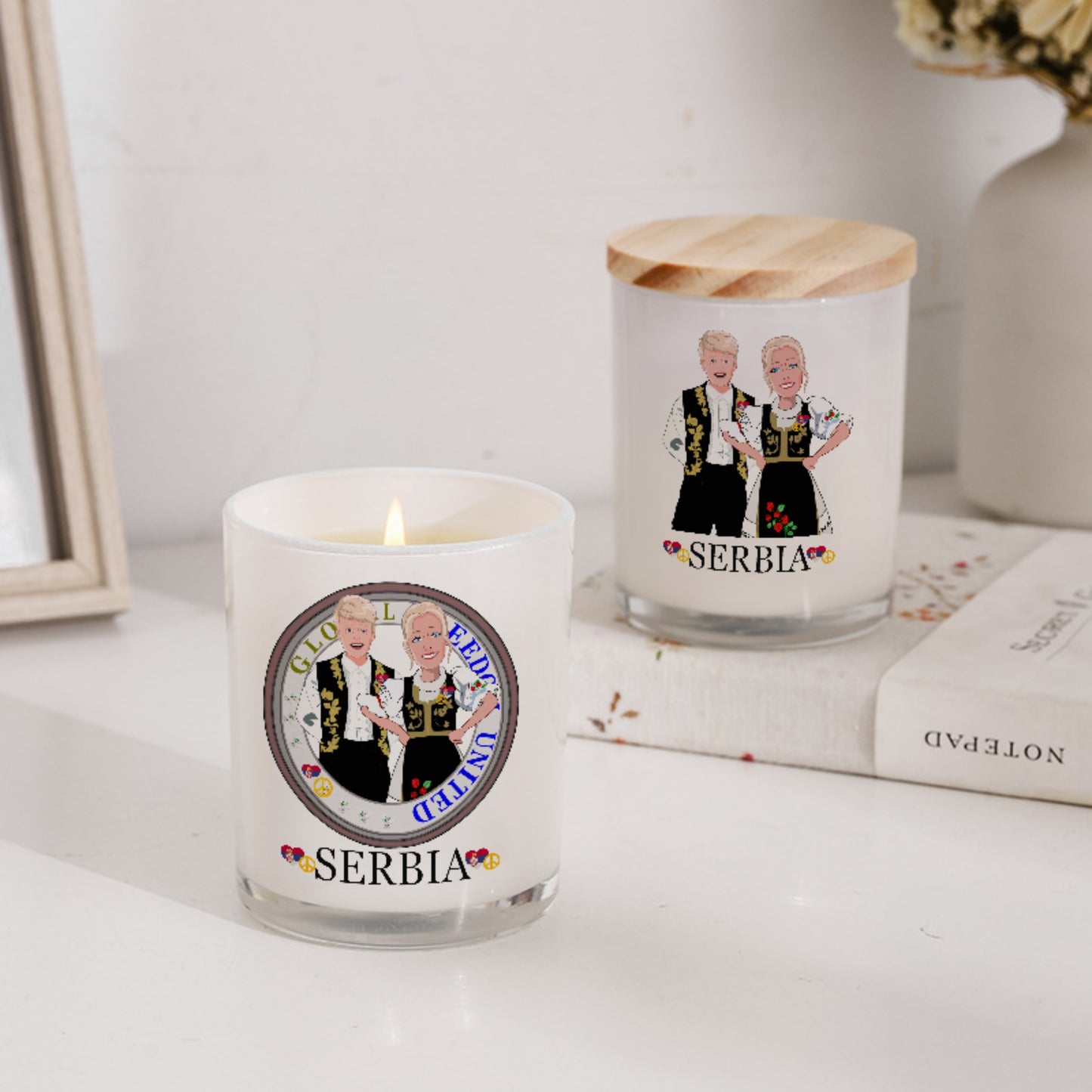 Scented Soy Candle Global Freedom United Couple Serbia Black