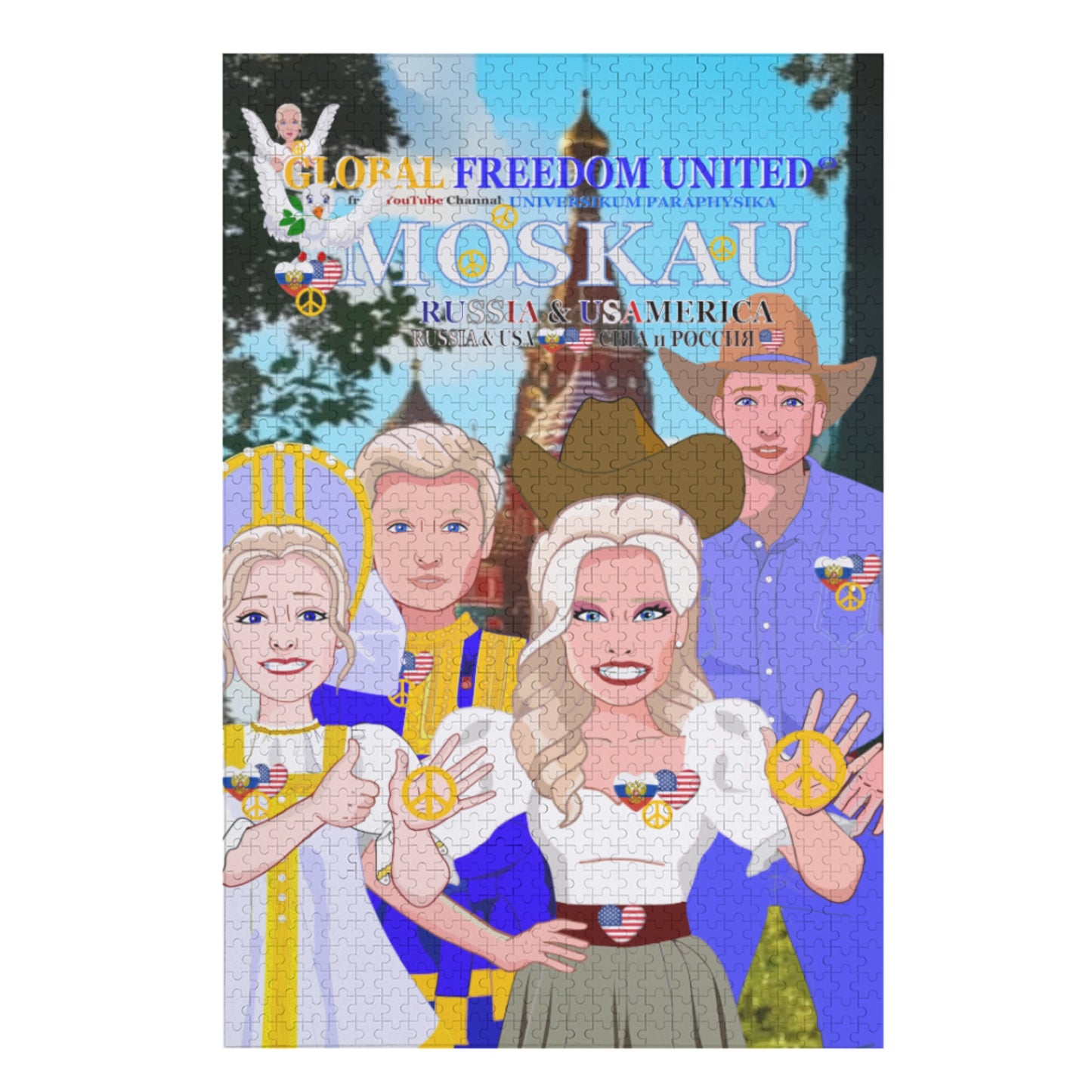 Paper Puzzle Global Freedom United USA & Russia