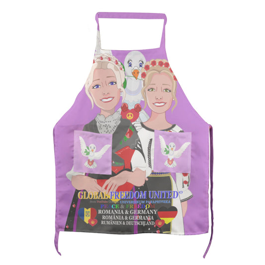 Apron GLOBAL FREEDOM UNITED© Women Romania & Germany Lilac