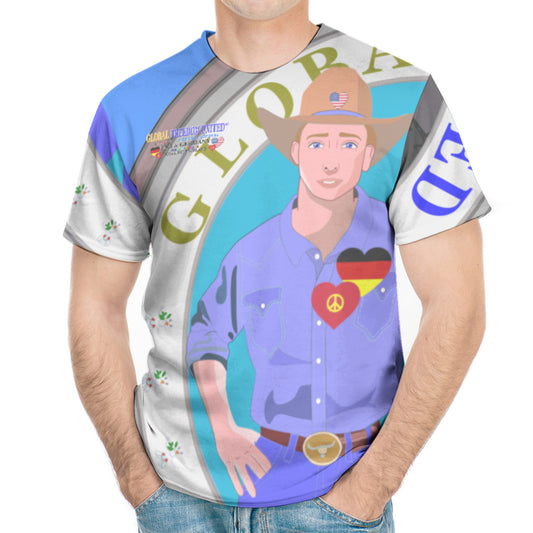 Men´s T-shirt GLOBAL FREEDOM UNITED© Men USA & Germany V2 Blue