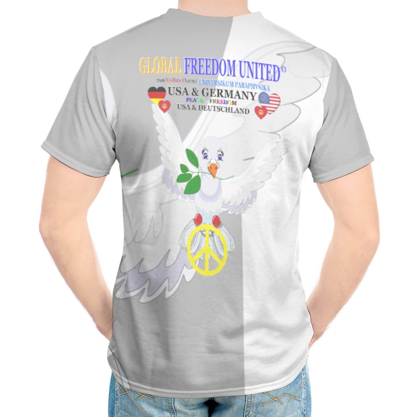 Men´s T-shirt GLOBAL FREEDOM UNITED© Men USA & Germany V1 Grey