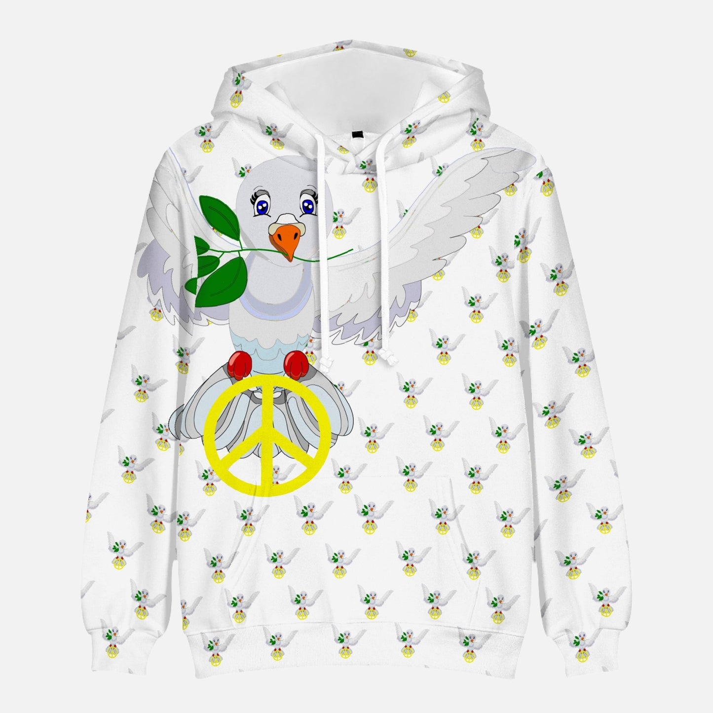 GLOBAL FREEDOM UNITED DOVE OF PEACE OLD PEACE WIGHT Round Collar Hoodie