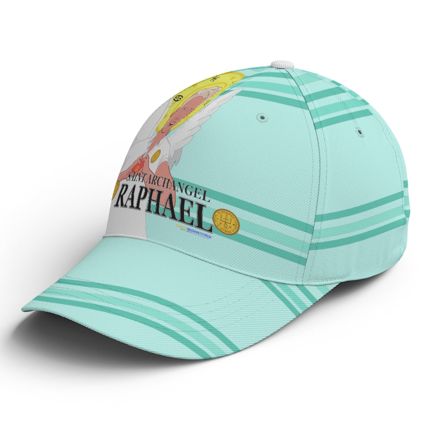 Baseball Cap GLOBAL FREEDOM UNITED© Archangel Raphael Light Green