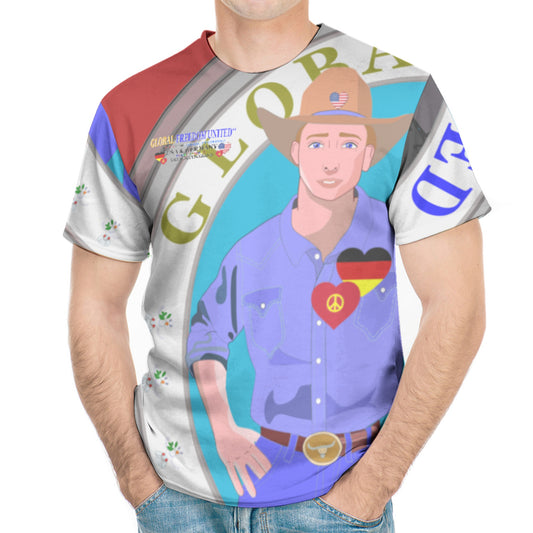 Men´s T-shirt GLOBAL FREEDOM UNITED© Men USA & Germany V2 Red