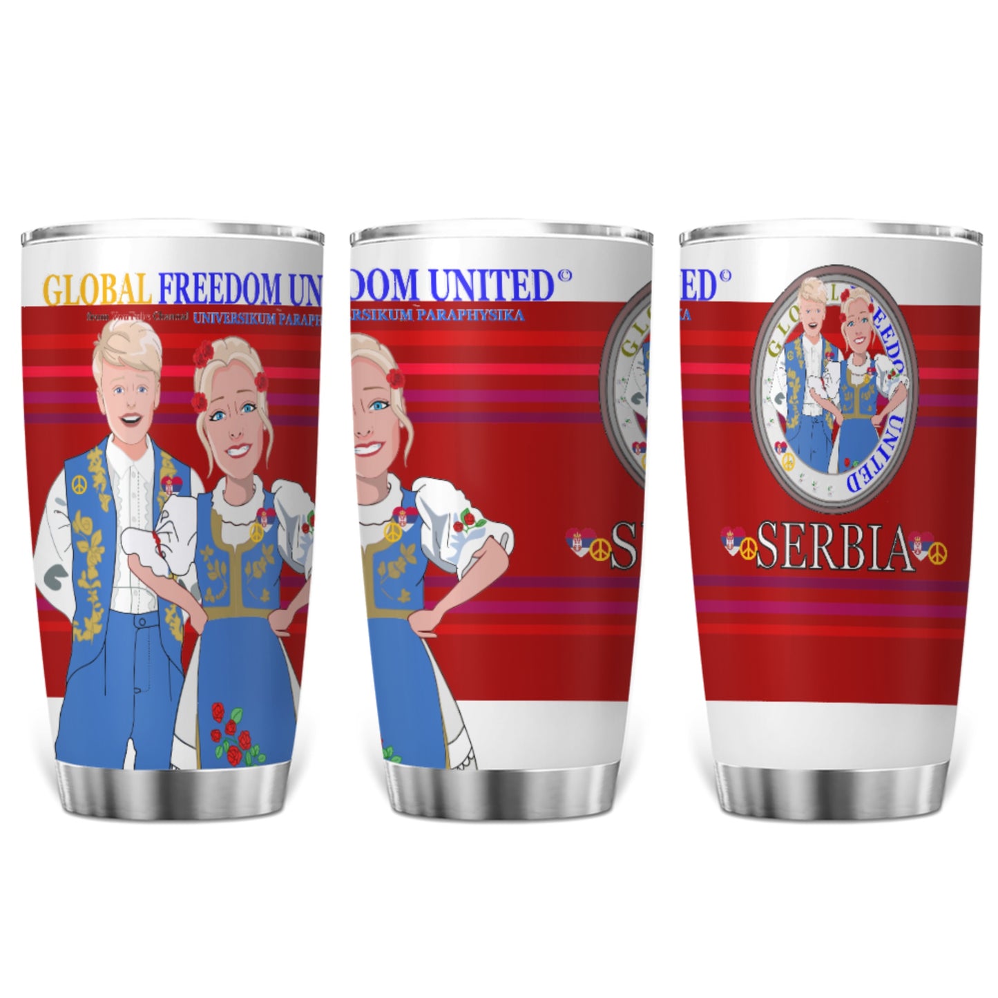 Tumbler Global Freedom United Couple Edition Serbia Blue Red