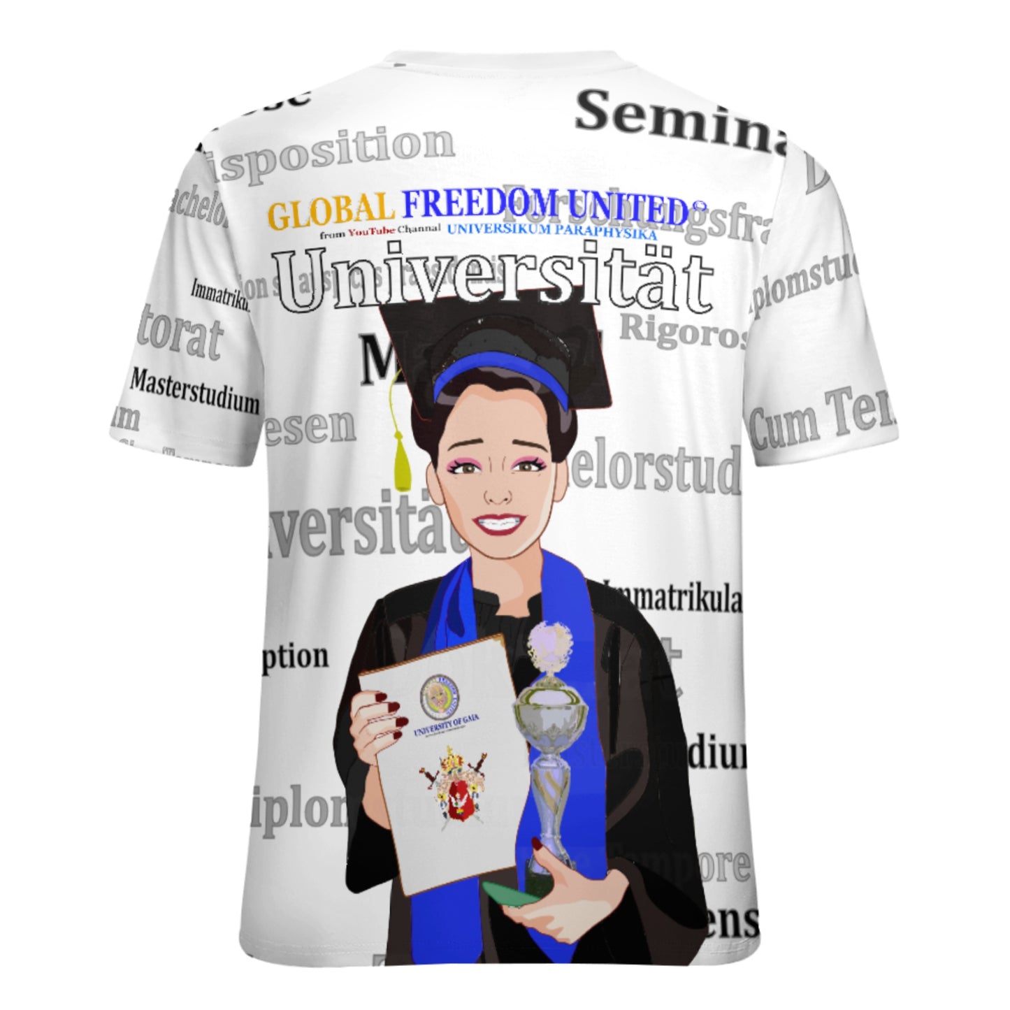 Women´s T-shirt Global Freedom United Asia Student Girl Silver Place