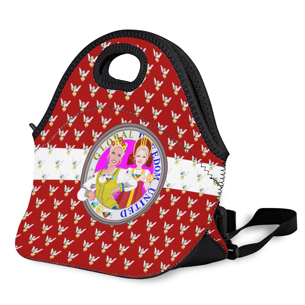 Meal Bag With Strap GLOBAL FREEDOM UNITED© Women Ukrain & Russia Red Dove Of Peace