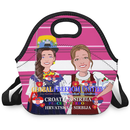 Meal Bag With Strap GLOBAL FREEDOM UNITED© Women Croatia & Serbia Pink 1