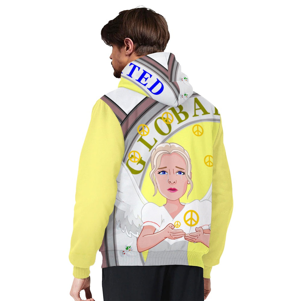 Plush Hoodie Global Freedom United Angel Of Peace Women Old  Peace Yellow