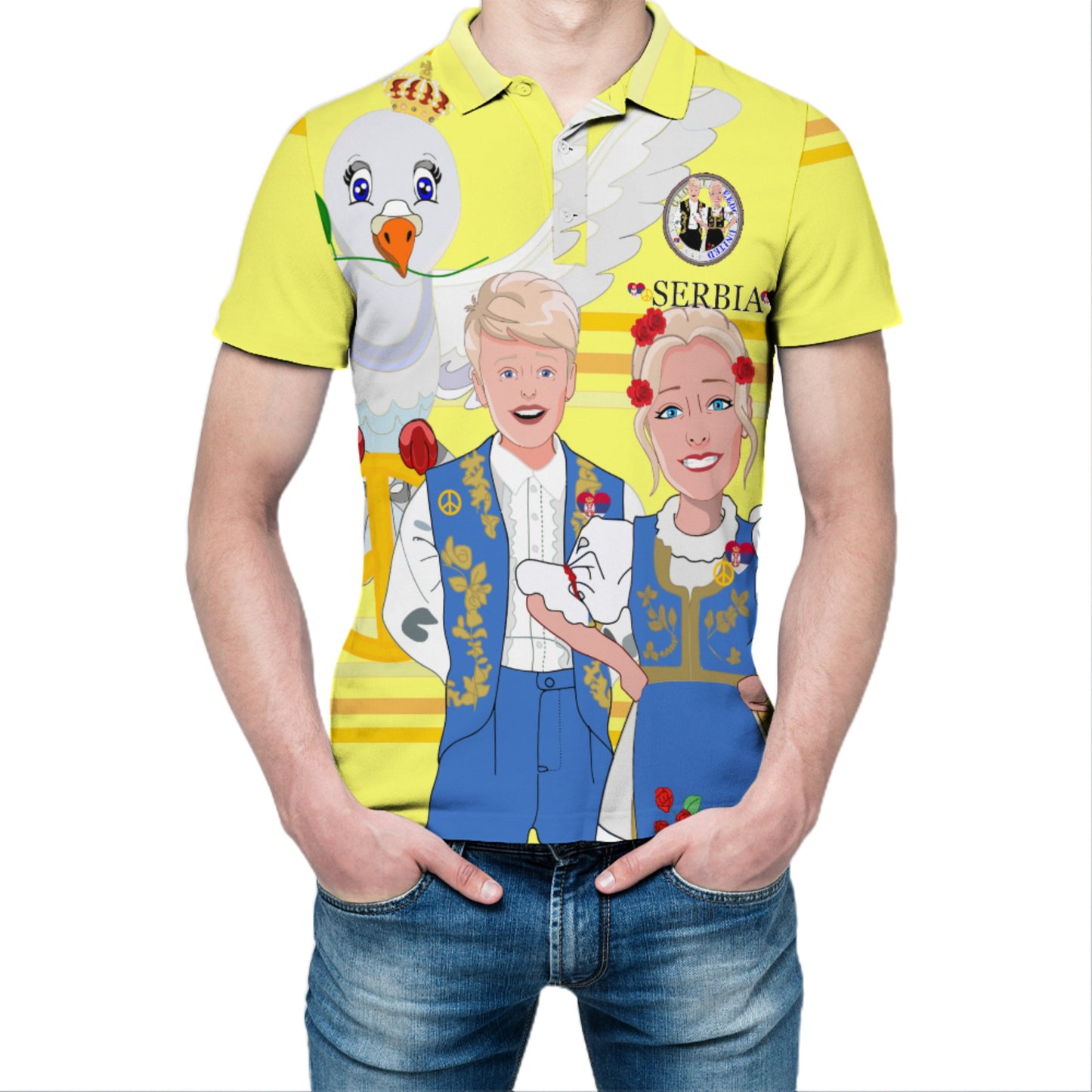 Polo Shirt Global Freedom United Couple Edtition Serbia Yellow