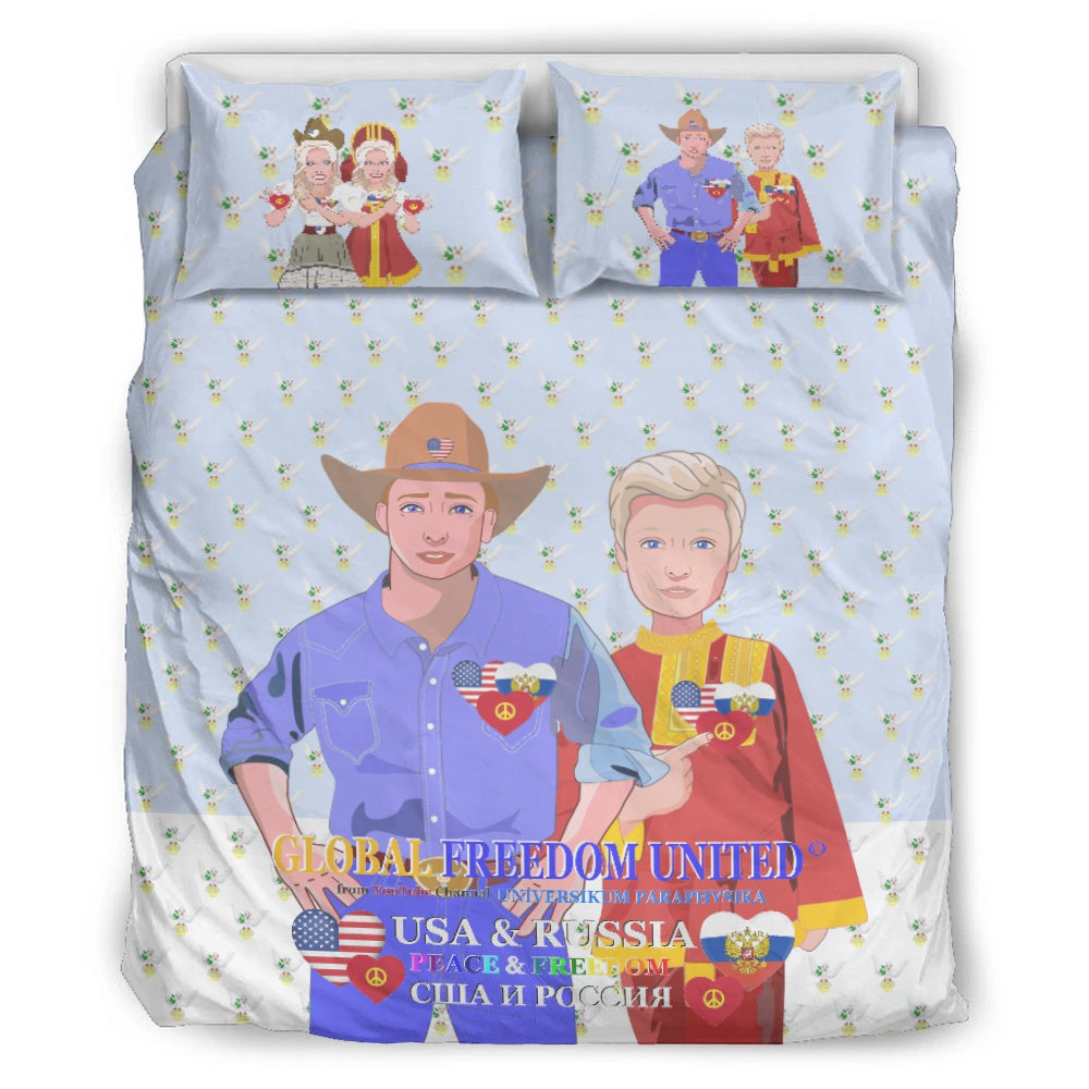 Bed Line GLOBAL FREEDOM UNITED© Men Russia & USA Light Blue