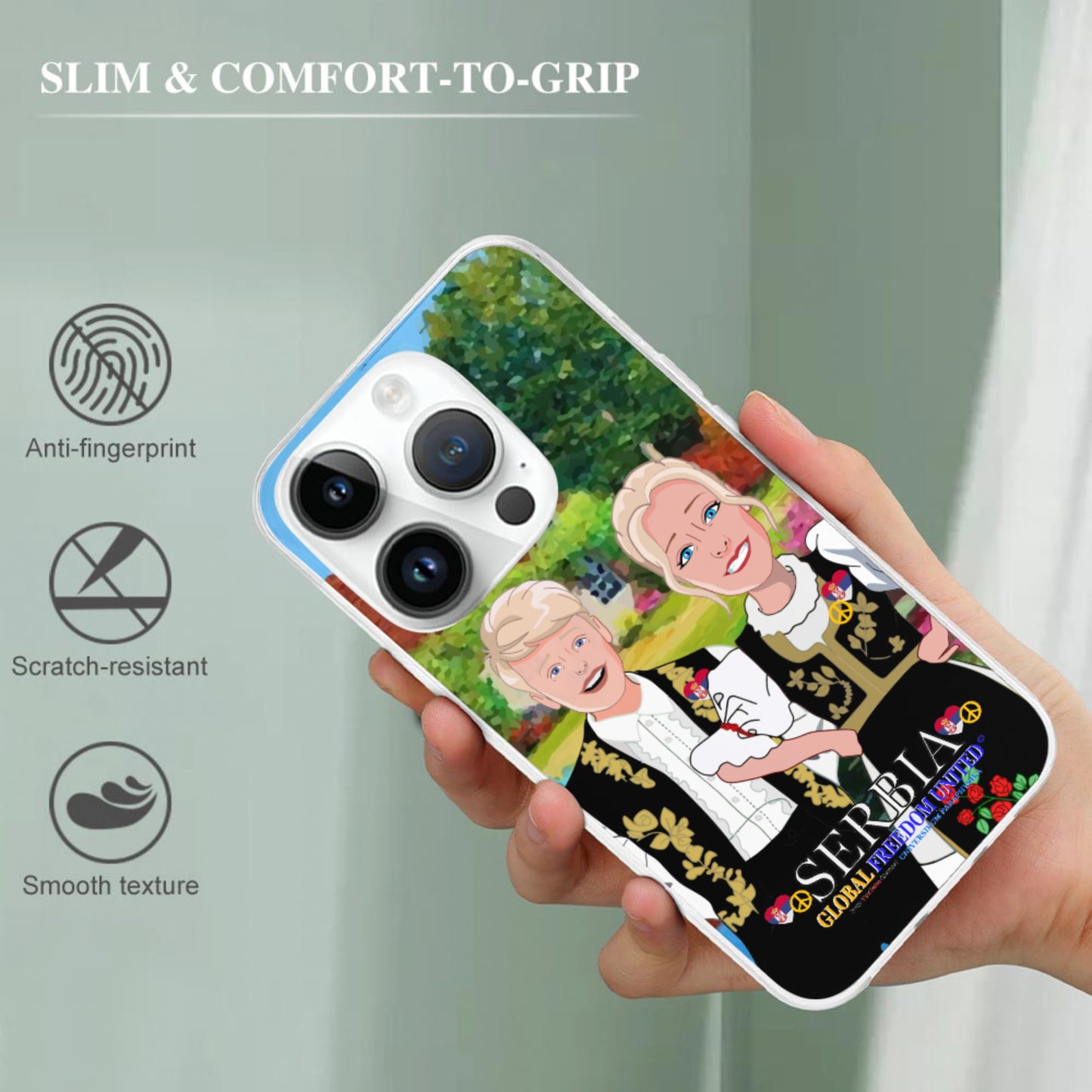 Phone Case GLOBAL FREEDOM UNITED© Couple Edition Serbia Black One