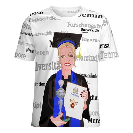 Women´s T-shirt Global Freedom United Student Girl Silver Place Blond Hair 4