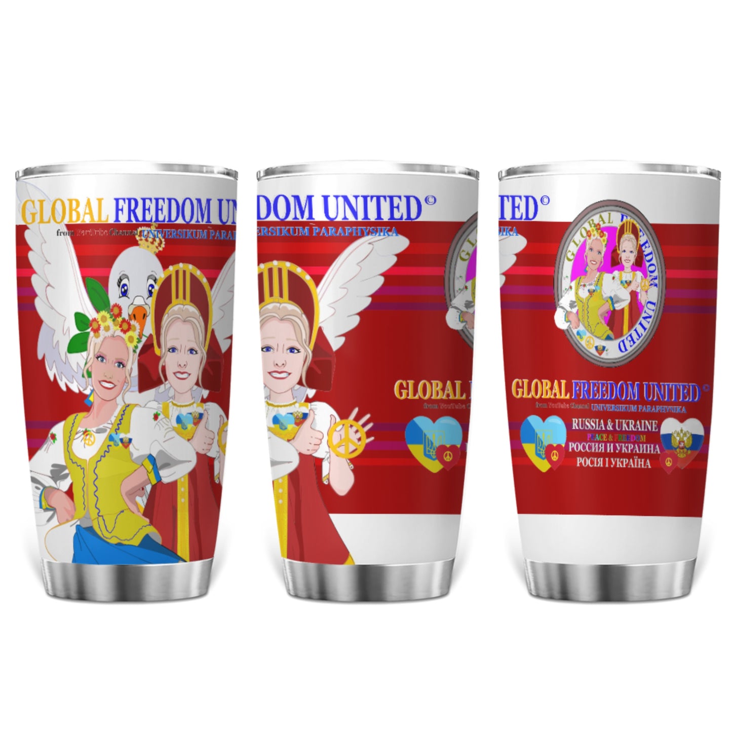 Tumbler Global Freedom United Women Russia & Ukrain Red