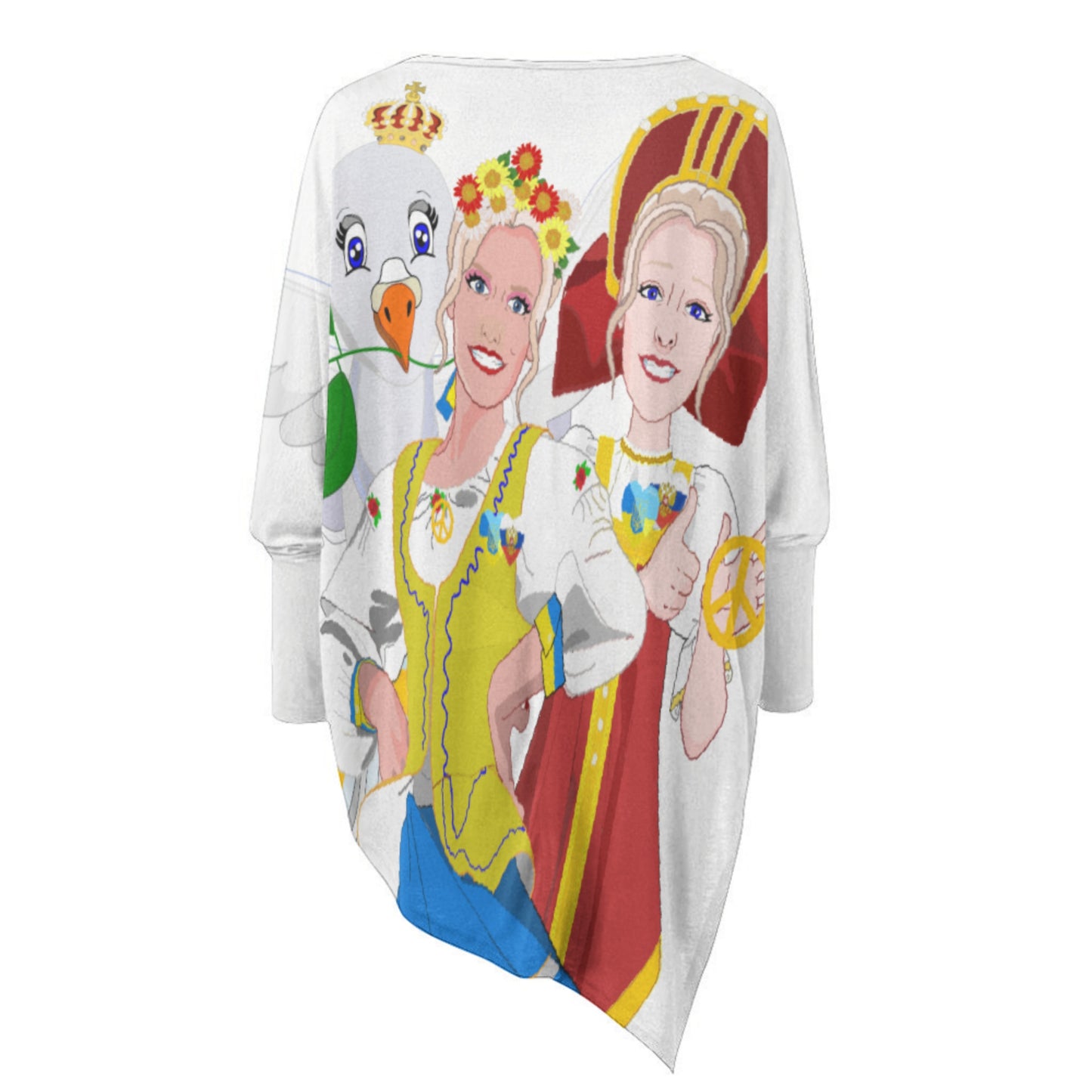 Pullover Long Sleeve T-shirt GLOBAL FREEDOM UNITED© Women Ukraina & Russia BIG