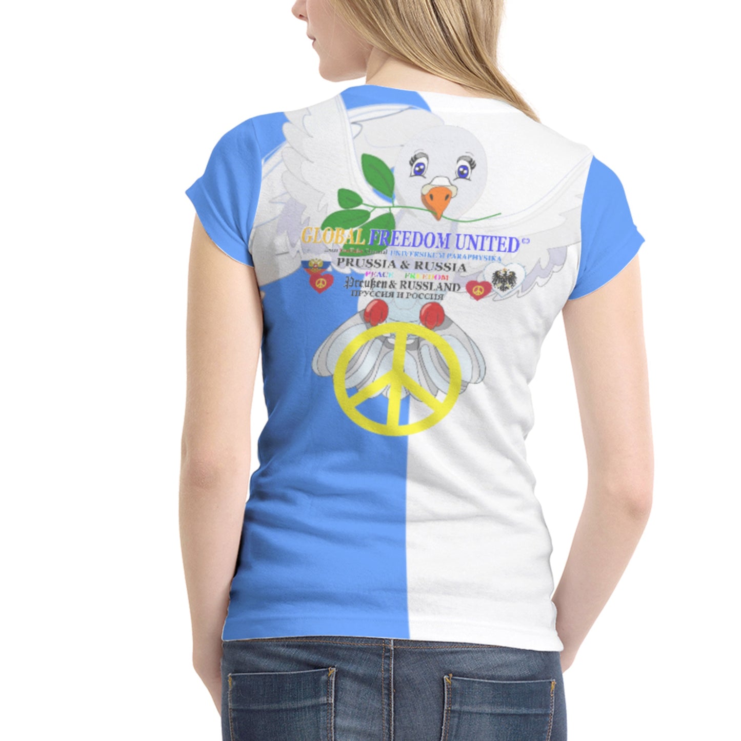 Women´s T-shirt 2 GLOBAL FREEDOM UNITED© Women Prussia & Russia Blue