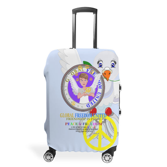 Luggage Cover Global Freedom United Men Angel Of Peace Light Blue