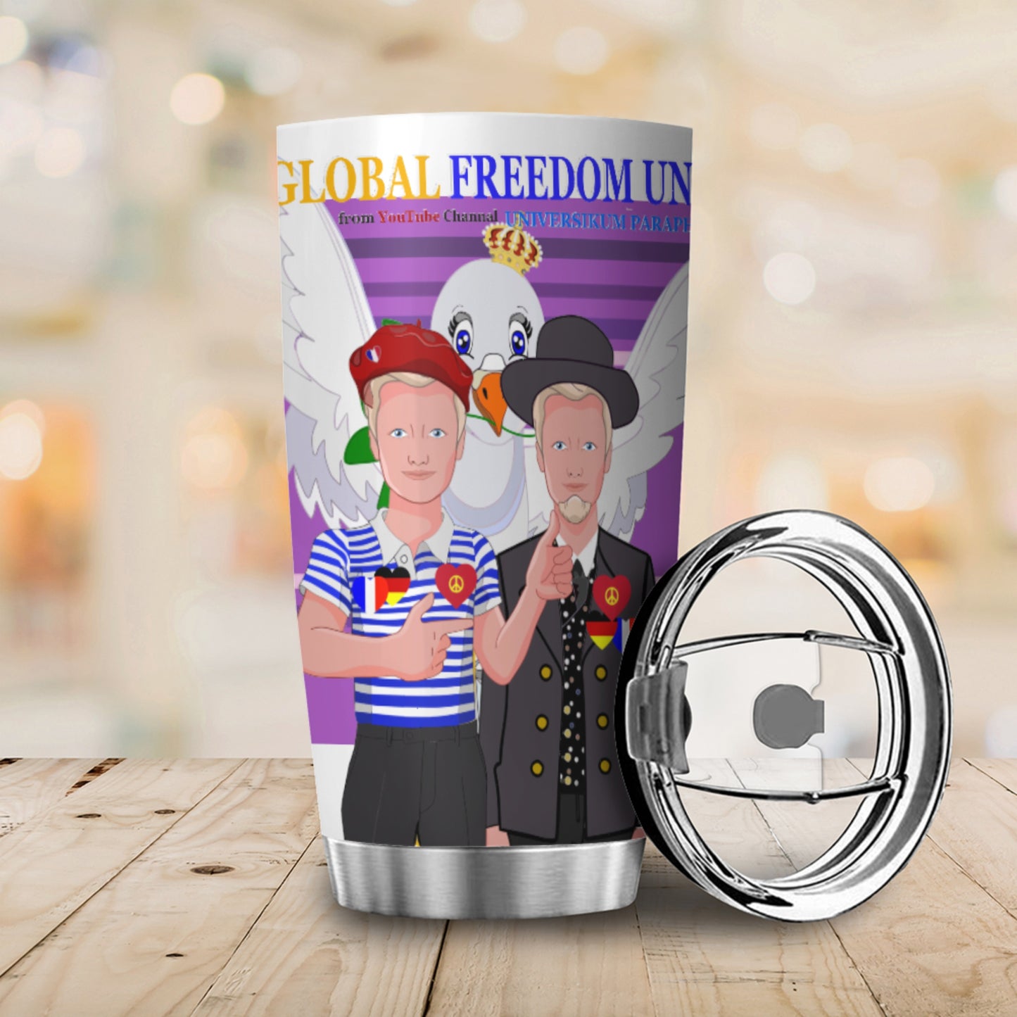 Tumbler Global Freedom United Men French & Germany Old Peace Lilac