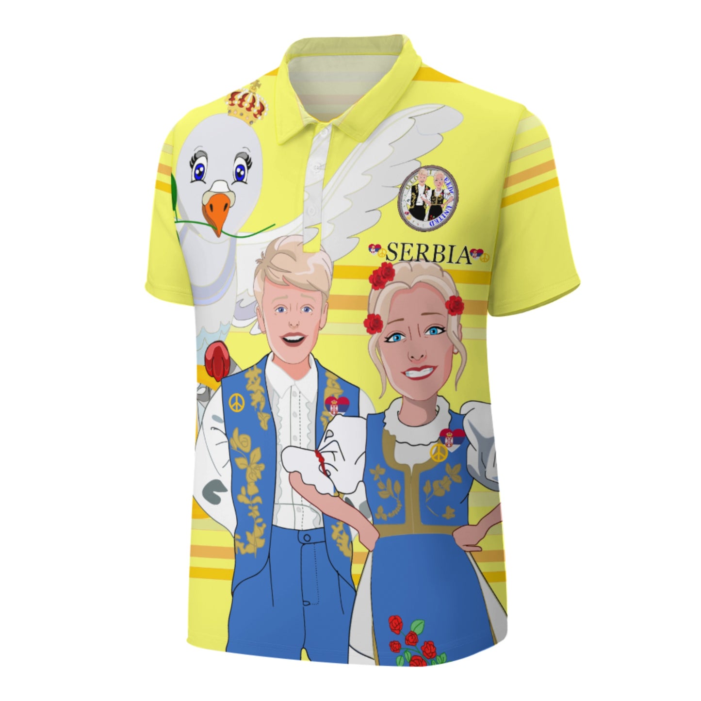 Polo Shirt Global Freedom United Couple Edtition Serbia Yellow