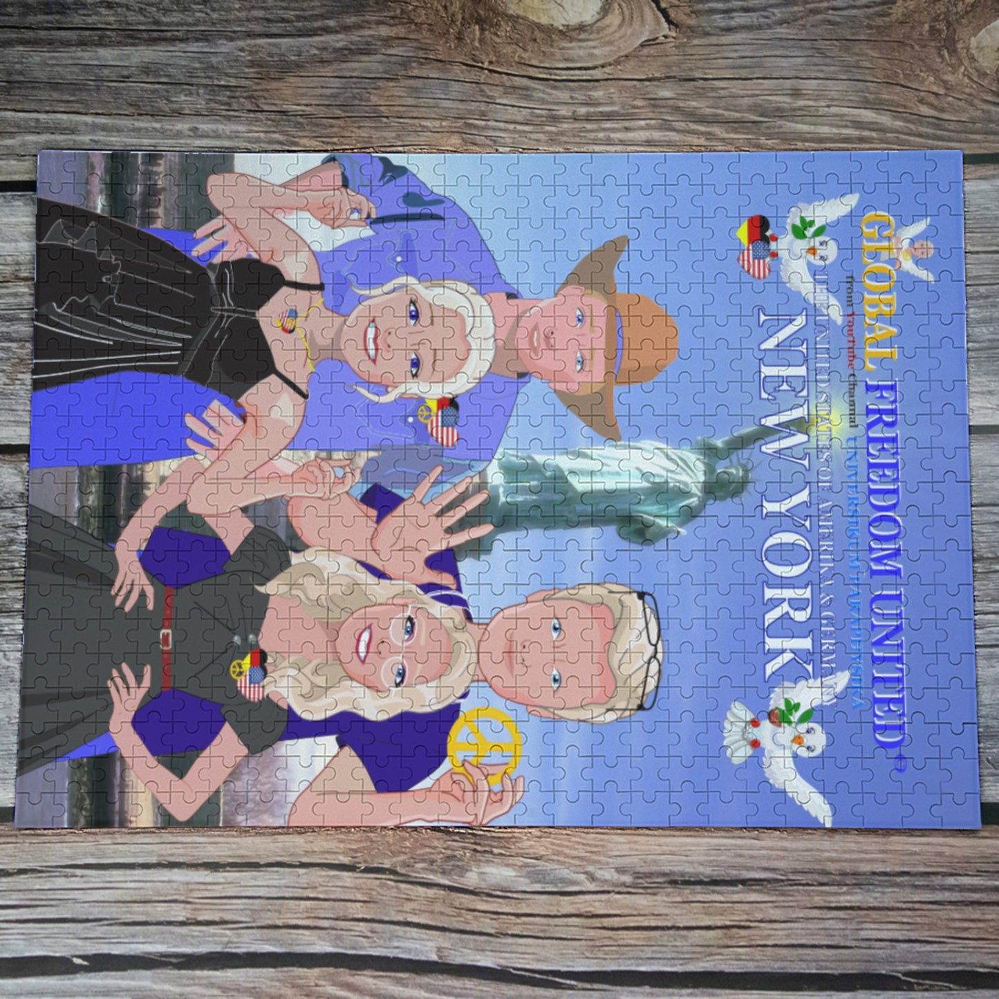 Paper Puzzle Global Freedom United USA & Germany Old Peace Version 1