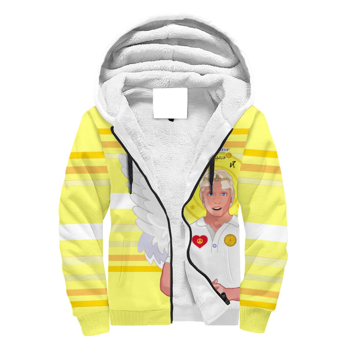 Plush Hoodie Global Freedom United Archangel Michael Croatia V2 Yellow