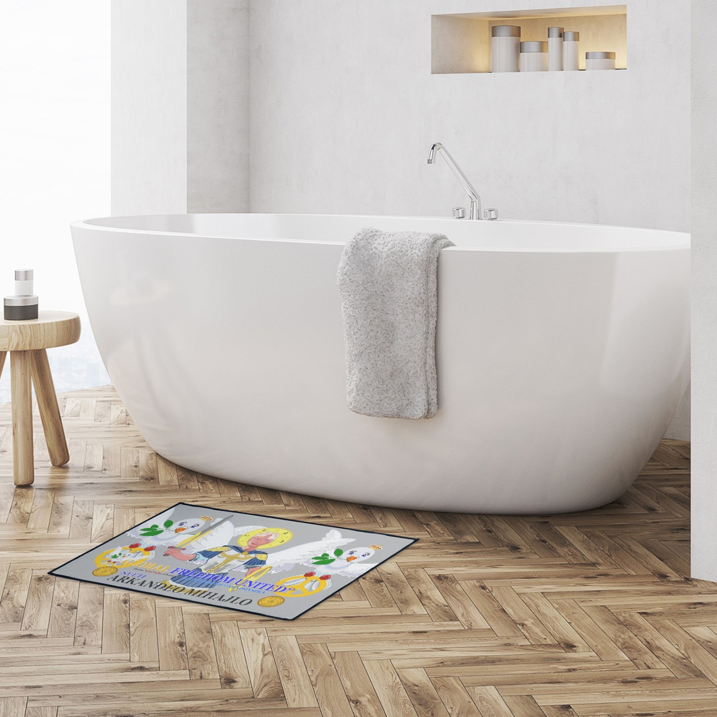 Door Mat Global Freedom United Archangel Michael Croatia V1 Grey