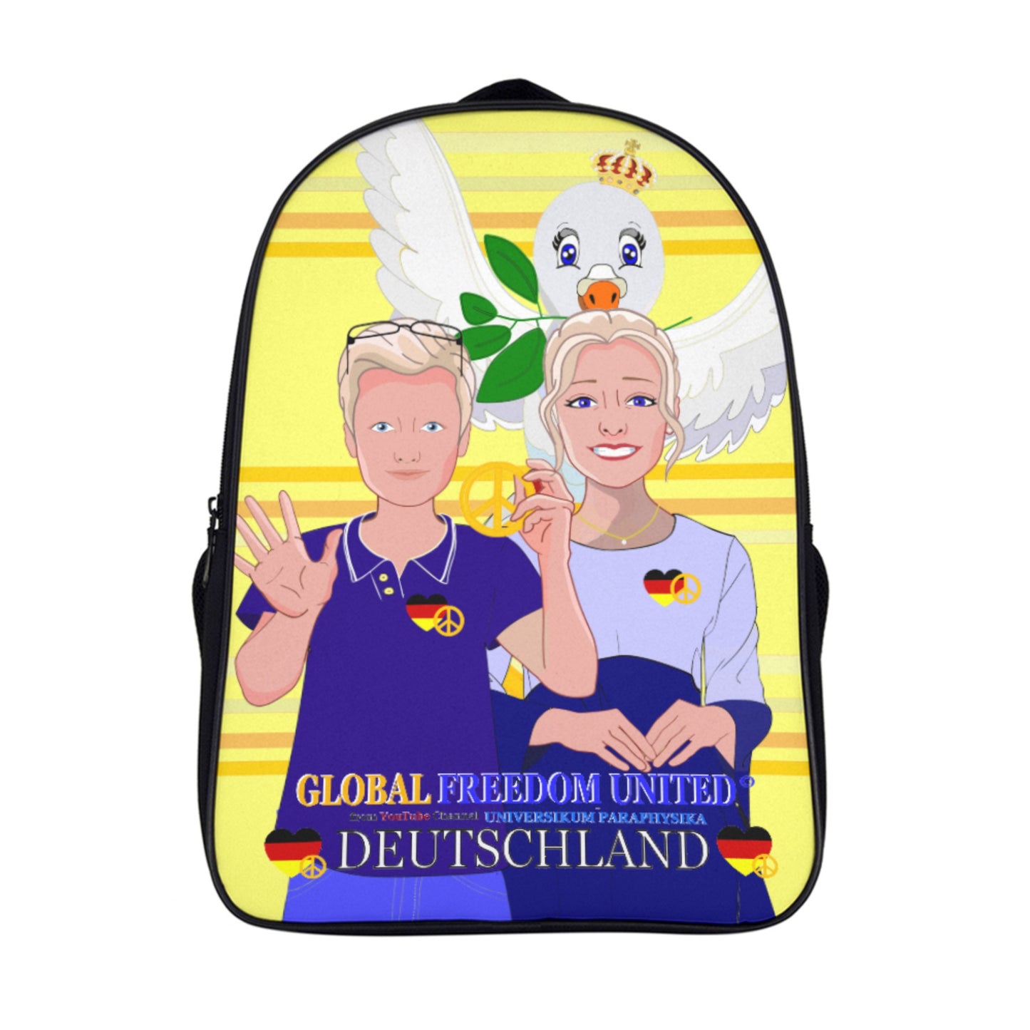 Backpack 16 Inch 2 Compartment Global Freedom United Couple Edition Germany V2 Yellow