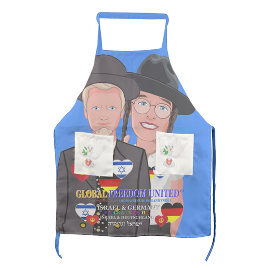 Apron GLOBAL FREEDOM UNITED© Men Israel & Germany Blue