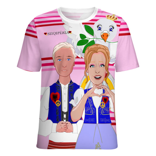 Women´s T-shirt 3 GLOBAL FREEDOM UNITED© Couple Edition Albania Pink2