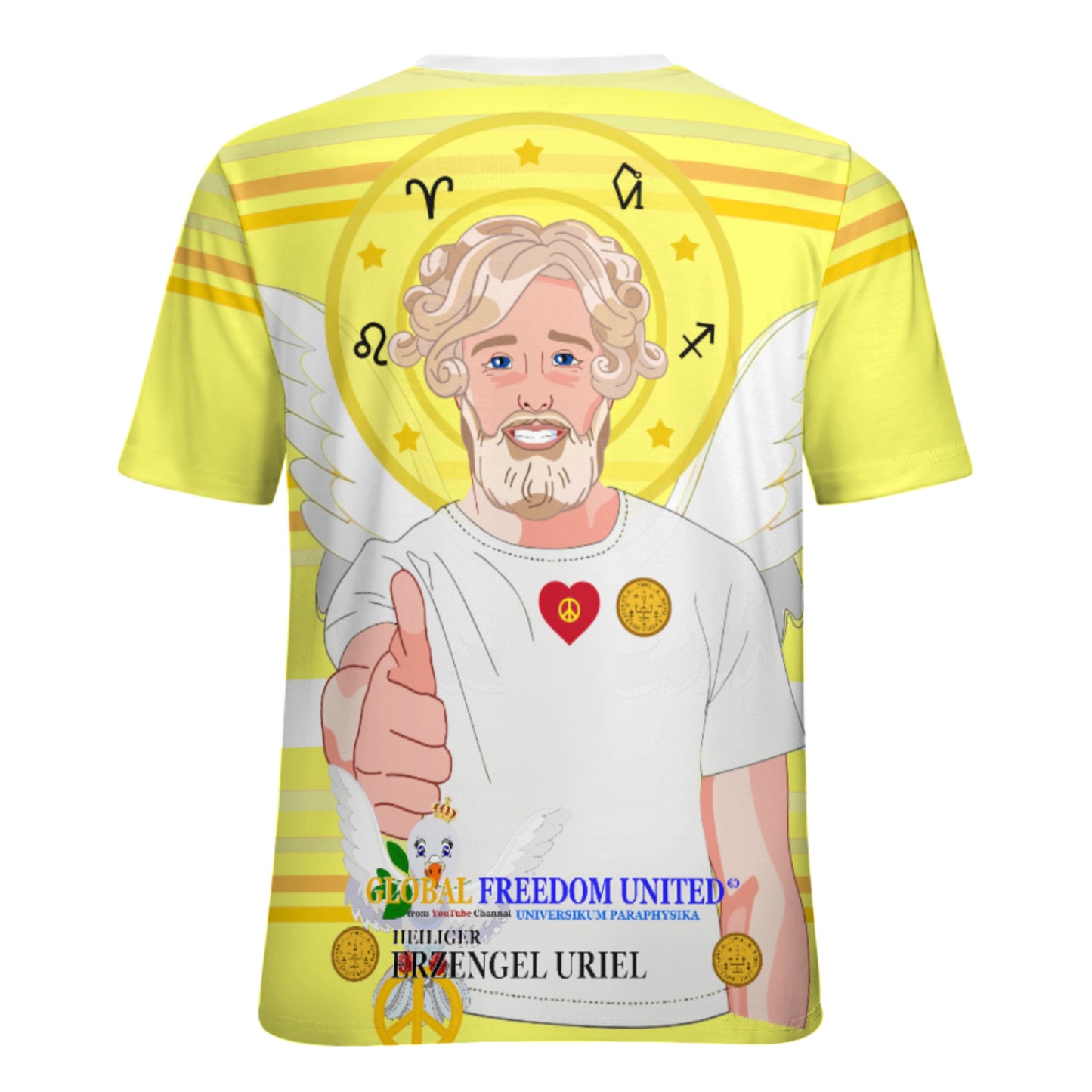 Women´s T-shirt 2 Global Freedom United Archangel Uriel German  Yellow