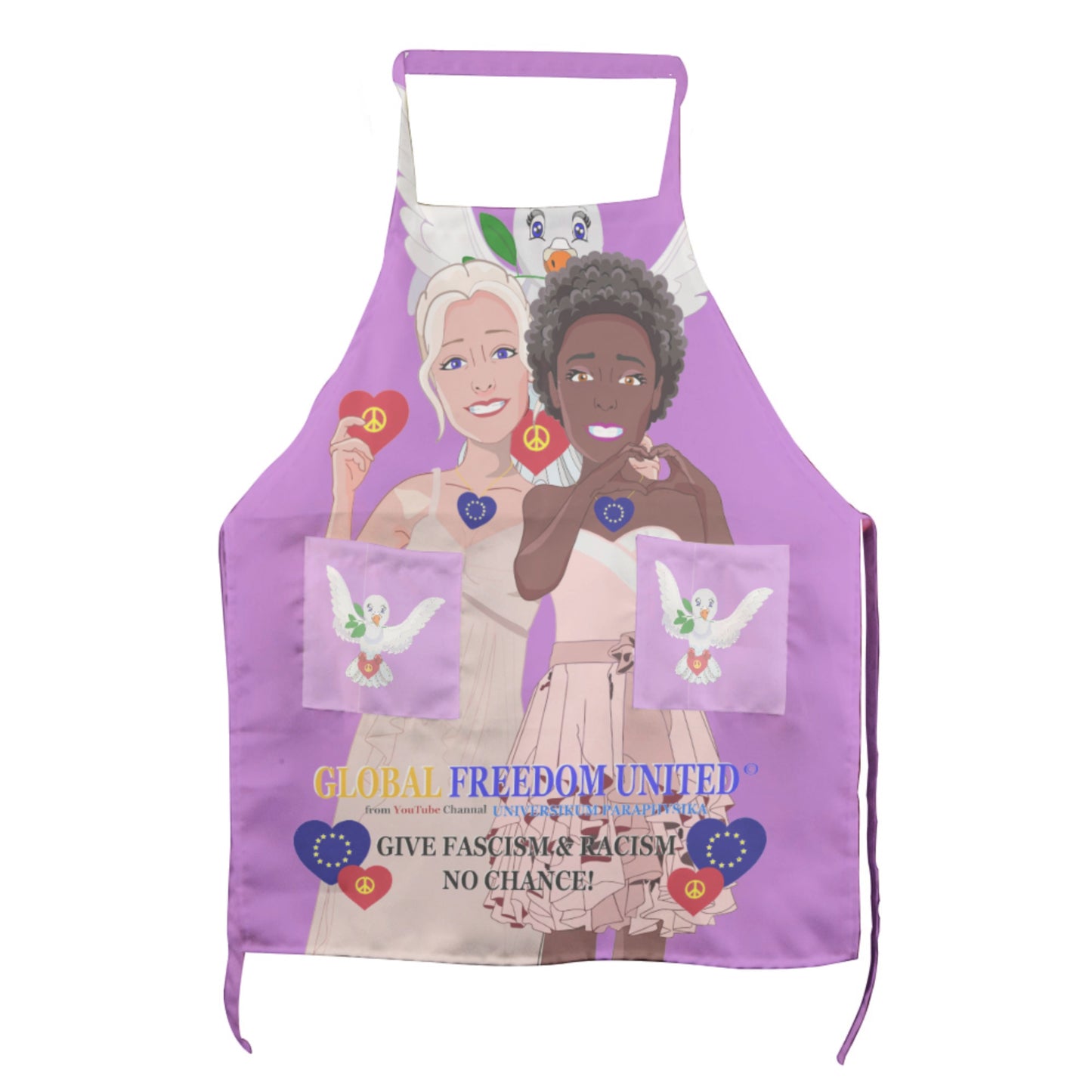Apron GLOBAL FREEDOM UNITED© Women Anti Fascism & Racism EU Lilac