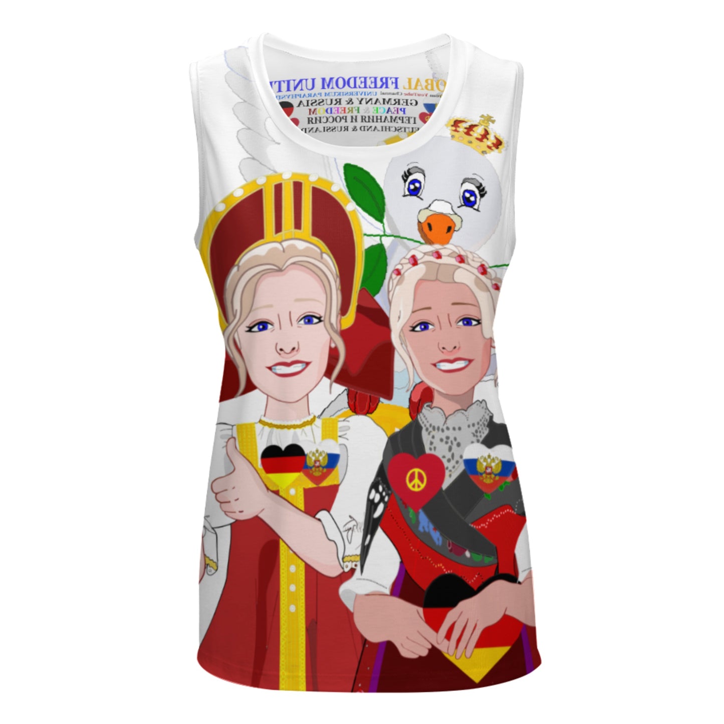 Crewneck Halter Vest GLOBAL FREEDOM UNITED© Women RUSSIA & GERMANY BIG