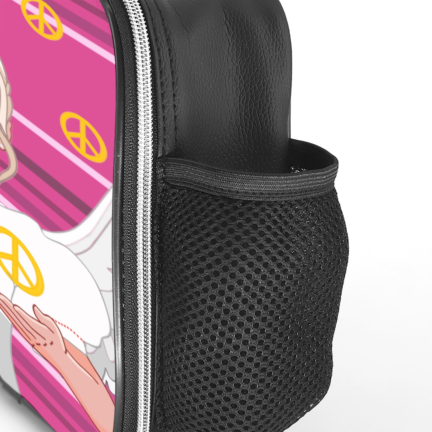 Leather Meal Bag GLOBAL FREEDOM UNITED© Angel Of Peace Pink