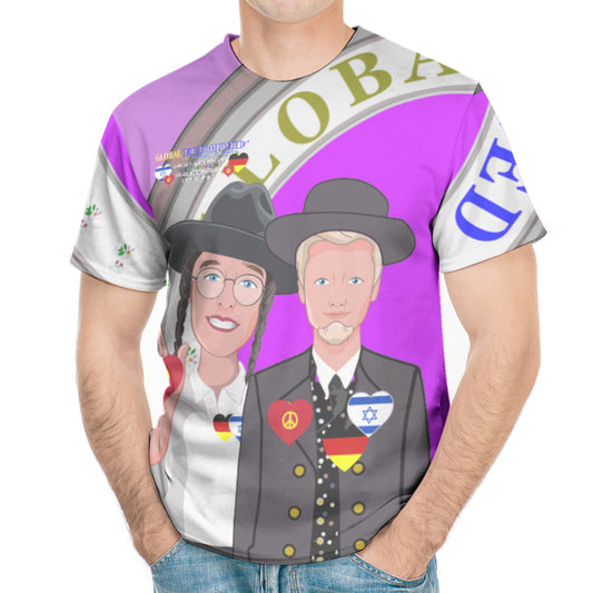 Men´s T-shirt GLOBAL FREEDOM UNITED© Men Israel & Germany Version 2 Lilac