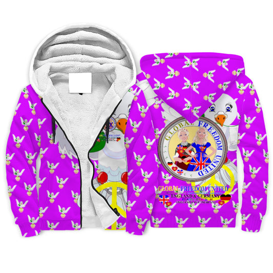 Plush Hoodie GLOBAL FREEDOM UNITED© Women England & Germany  Lilac