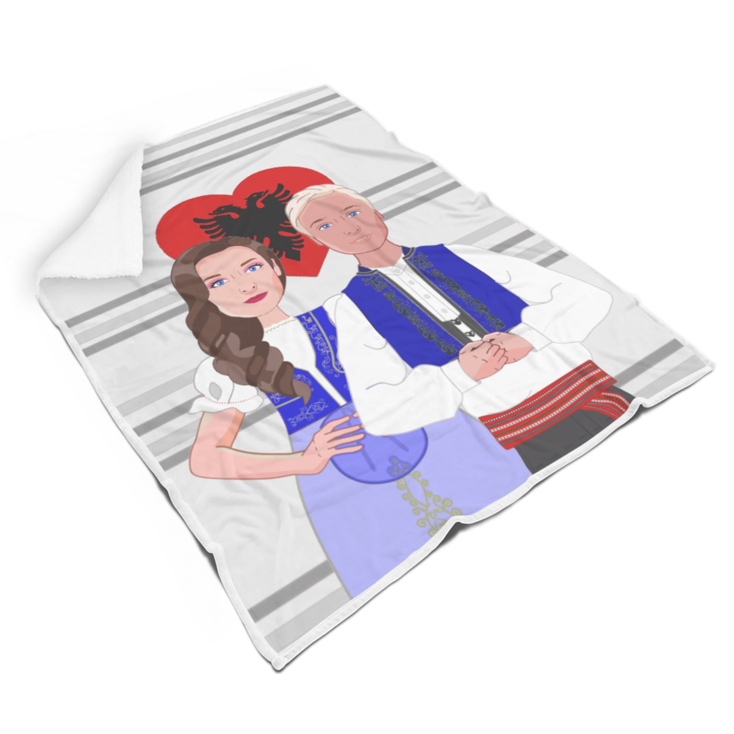 Square Blanket GLOBAL FREEDOM UNITED© Couple Albania