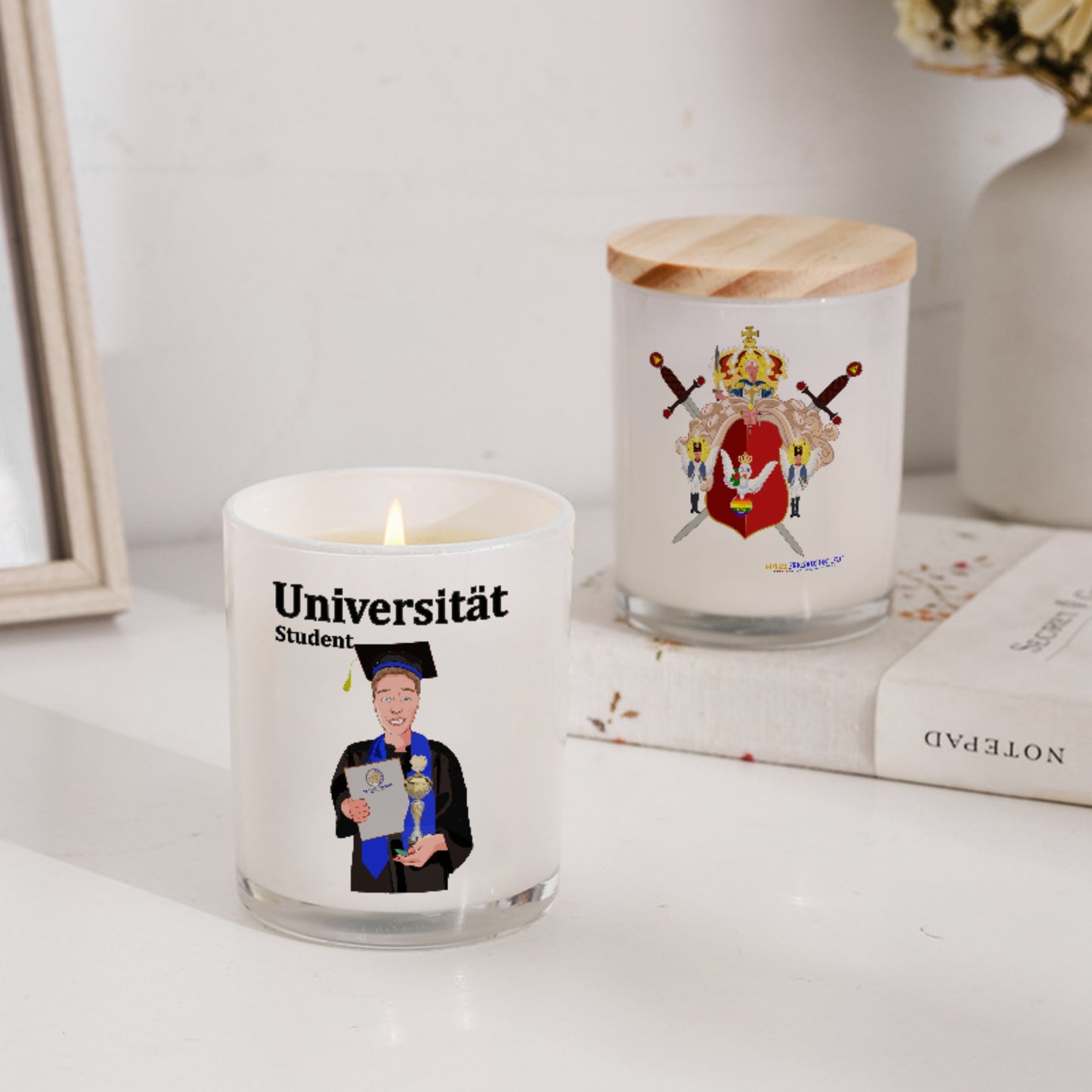 Scented Soy Candle Global Freedom United Student Boy Golden Place Brown Hair 3