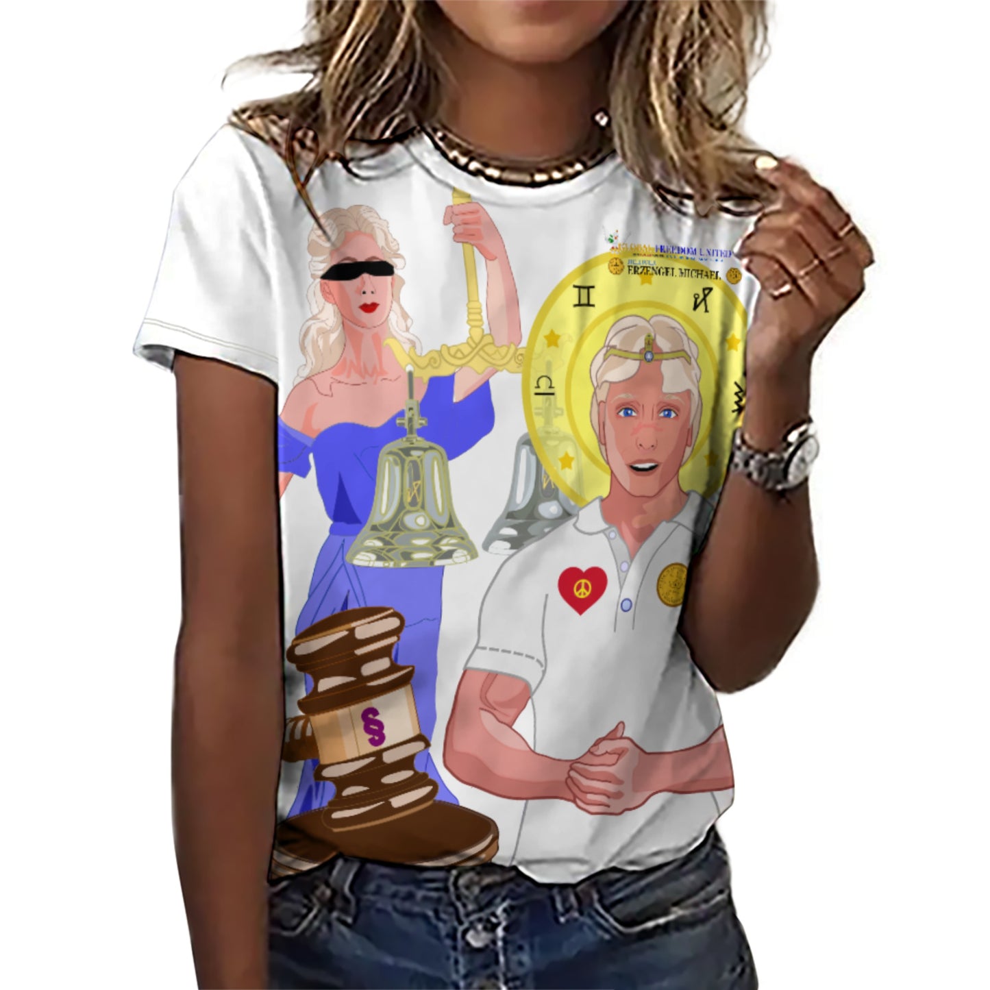 Women´s T-shirt Global Freedom United Archangel Michael German Justicia