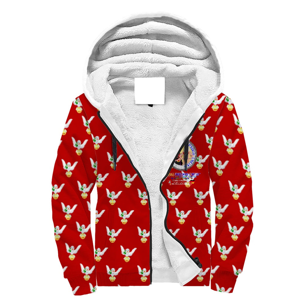 Plush Hoodie GLOBAL FREEDOM UNITED© Women Turkey & Germany Red
